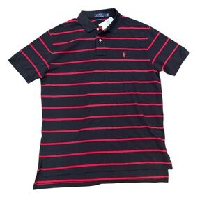 Polo Ralph Lauren Men’s Size Large Black & Red Stripe Polo NWT